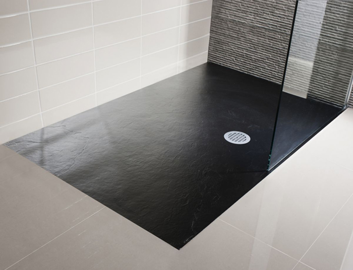 Simpsons Black Slate Textured Shower Tray