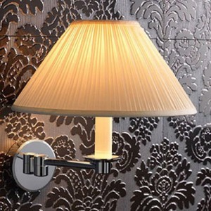 Imperial Brokton Wall Light with White Linen Shade