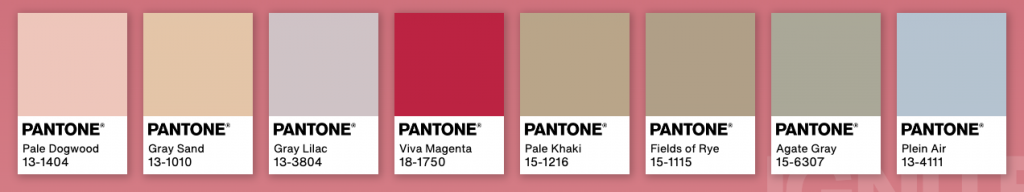 The colours that make up the MagentaVerse 2023 by PANTONE
