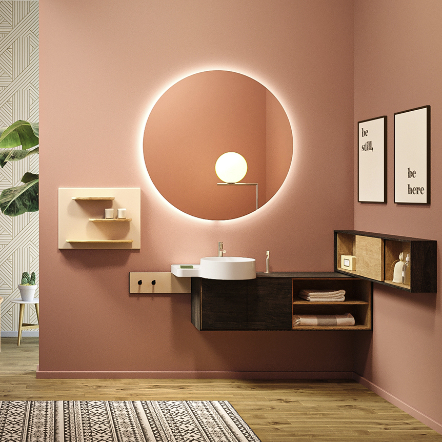 Image of the VitrA Voyage range which brings earthy tones of peach and brown
